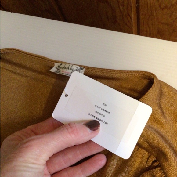 NEW! Free People turnt bodysuit marigold mustard - Picture 7 of 8